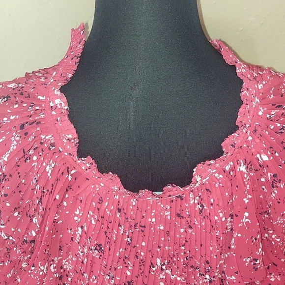 Simply Vera Wang Women's Sheer Floal Tunic Blouse Sz L - Picture 7 of 11